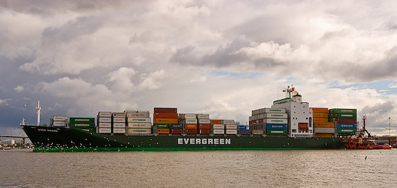 Container ships at Port of Melbourne
