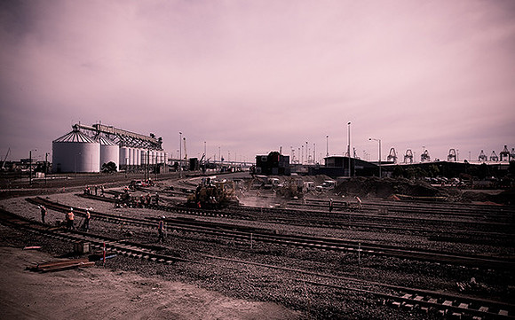 Track laying at Appleton Dock Rail Yards