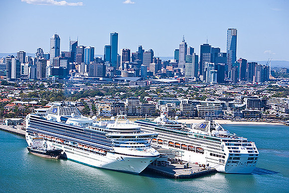 Cruise ships berthed at Station Pier