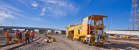 Track laying at Appleton Dock Rail Yards
