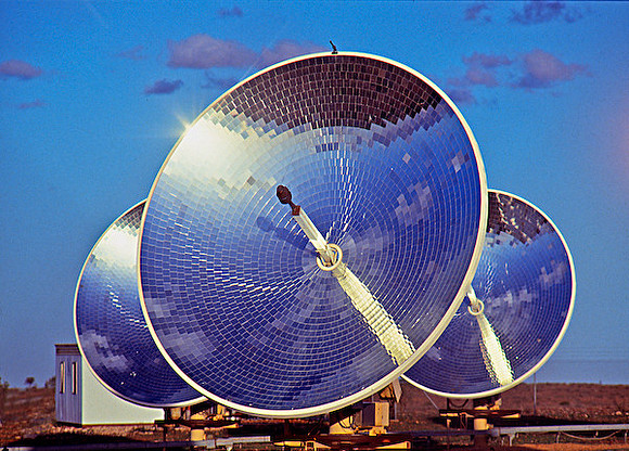 Solar dishes in Central Australia