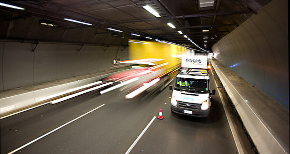 Trucks in Domain Tunnel, Citylink
