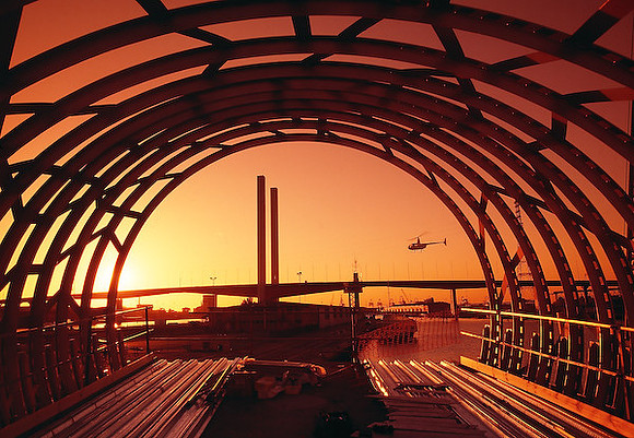 Webb Bridge under construction with Bolte Bridge