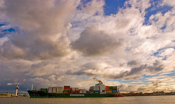 Container ships at Port of Melbourne