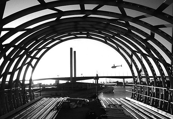Webb Bridge under construction with Bolte Bridge